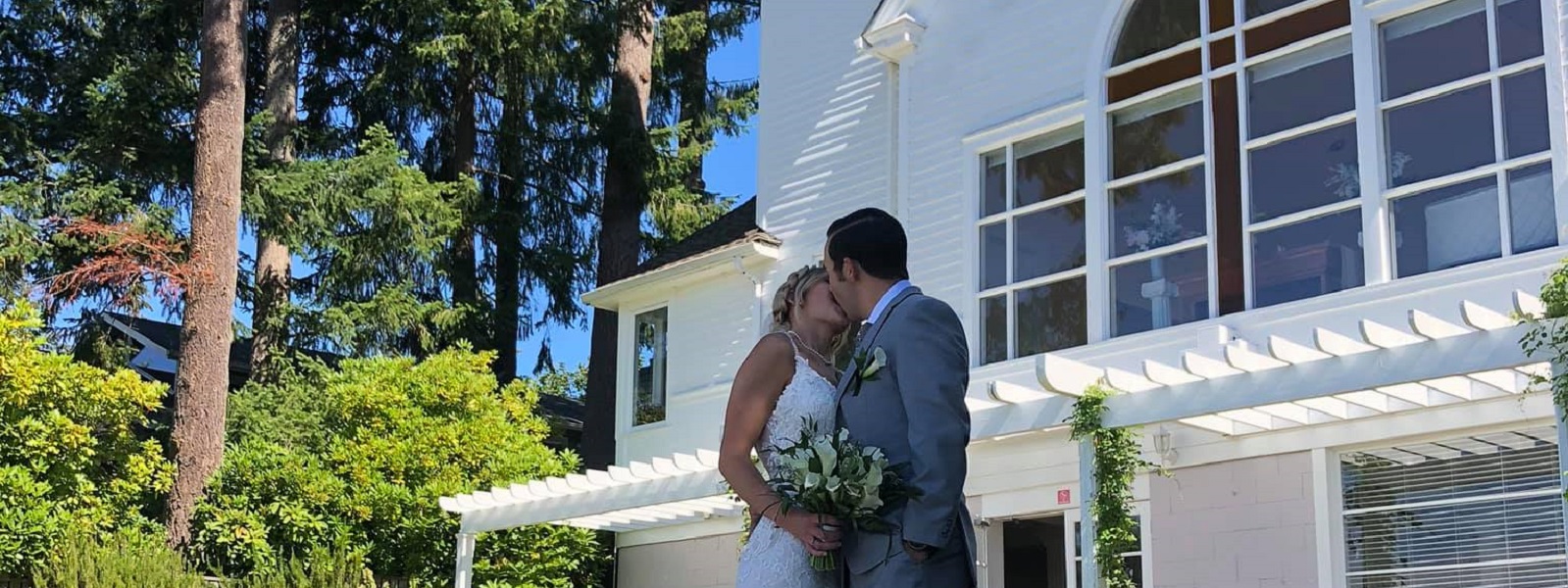 Bride and Groom Outside