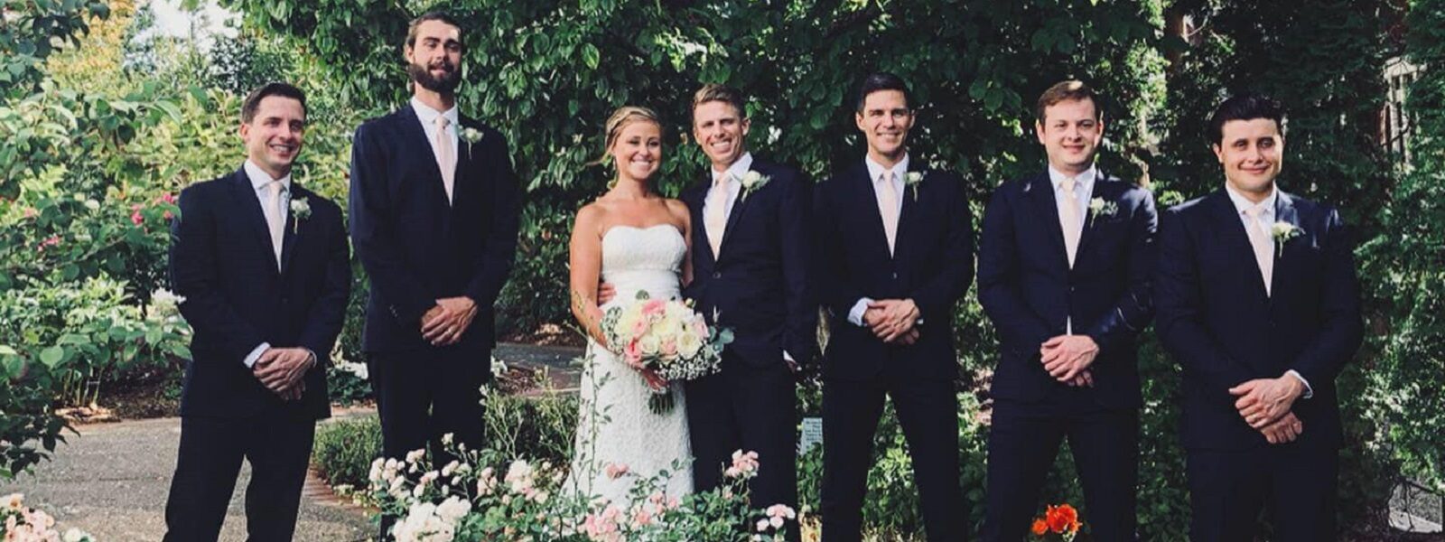 Groomsmen in Garden